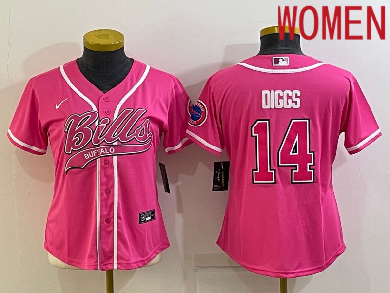 Women Buffalo Bills #14 Diggs Pink 2022 Nike Co branded NFL Jerseys->buffalo bills->NFL Jersey